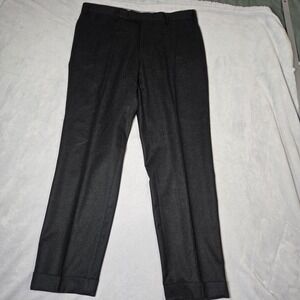 Luigi Bianchi Mantova Pants Wool Pleated Cuffed Trousers Measures 34x28.5 No Tag